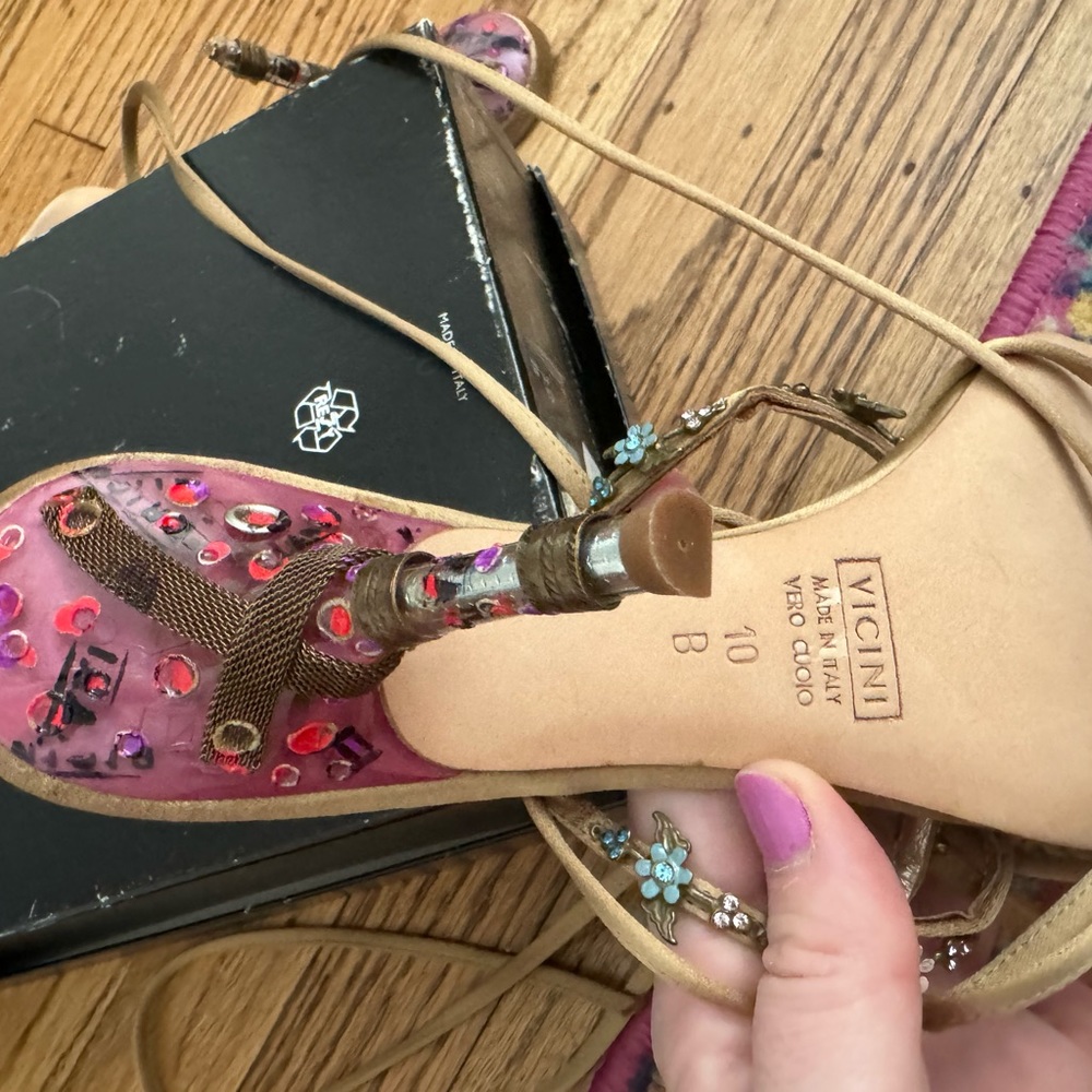 Giuseppe Zanotti Design heel with flowers size 10 worn for two hours